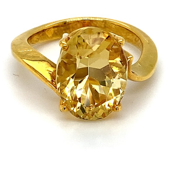 Scapolite 7.10ct Solid 18K Yellow Gold Ring - Picture 1 of 6